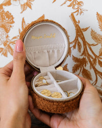 Yvonne teddy fabric travel jewelry box - outlet