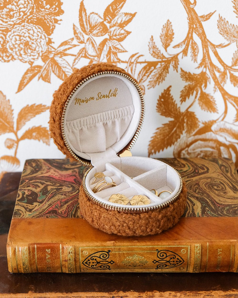 Yvonne teddy fabric travel jewelry box - outlet