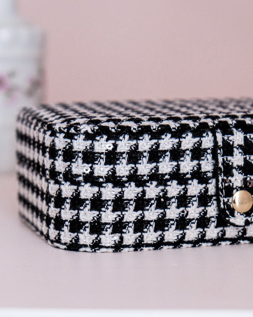 Brigitte houndstooth travel jewelry box - outlet