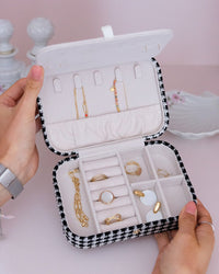Brigitte houndstooth travel jewelry box - outlet