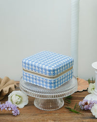 Corinne Houndstooth Travel Jewelry Box - Outlet