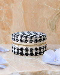 Yvonne houndstooth travel jewelry box - outlet