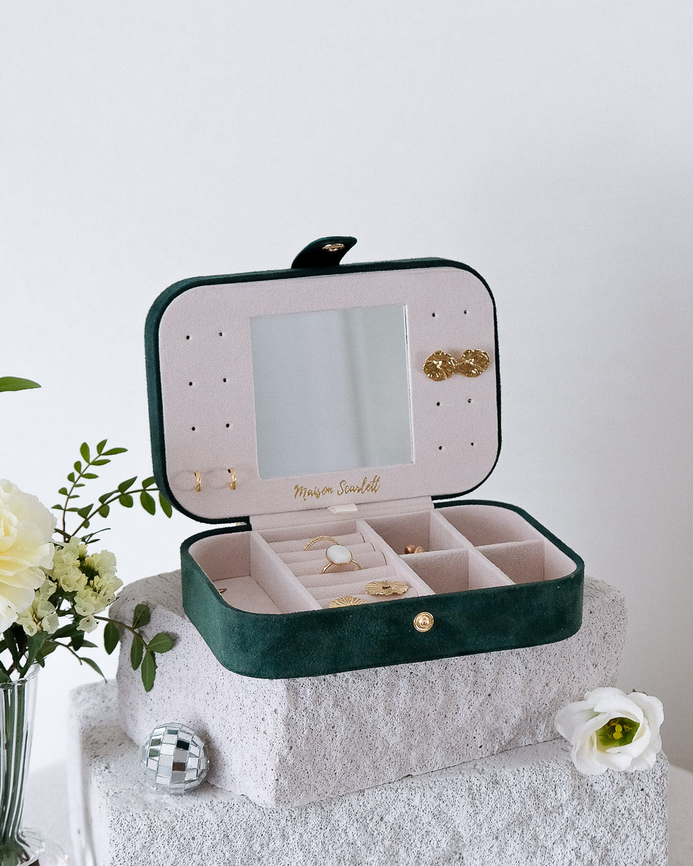 Brigitte velvet travel jewelry box - outlet