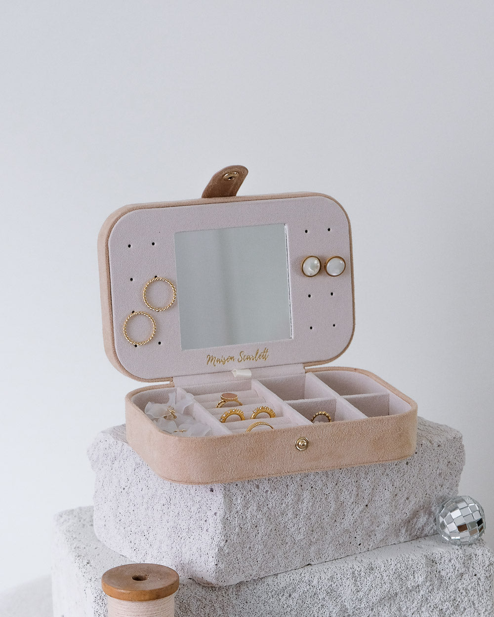 Brigitte velvet travel jewelry box - outlet