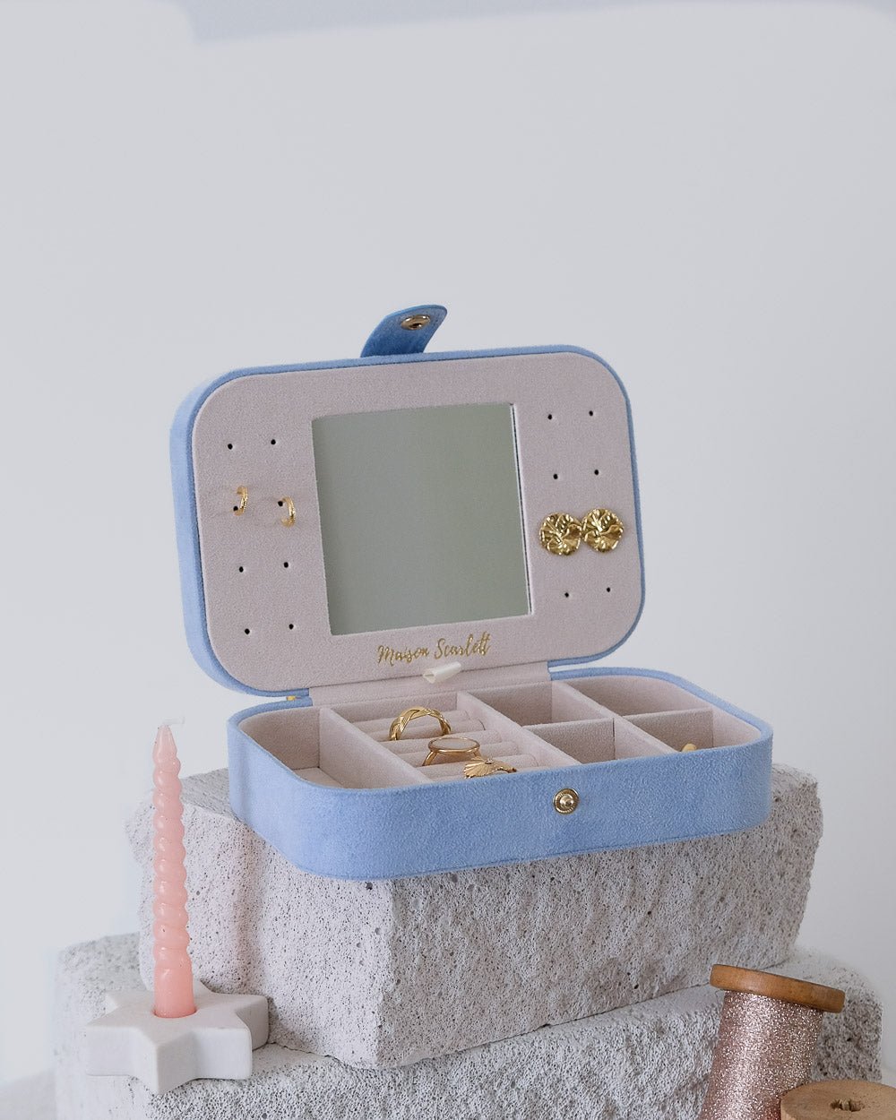 Brigitte velvet travel jewelry box - outlet