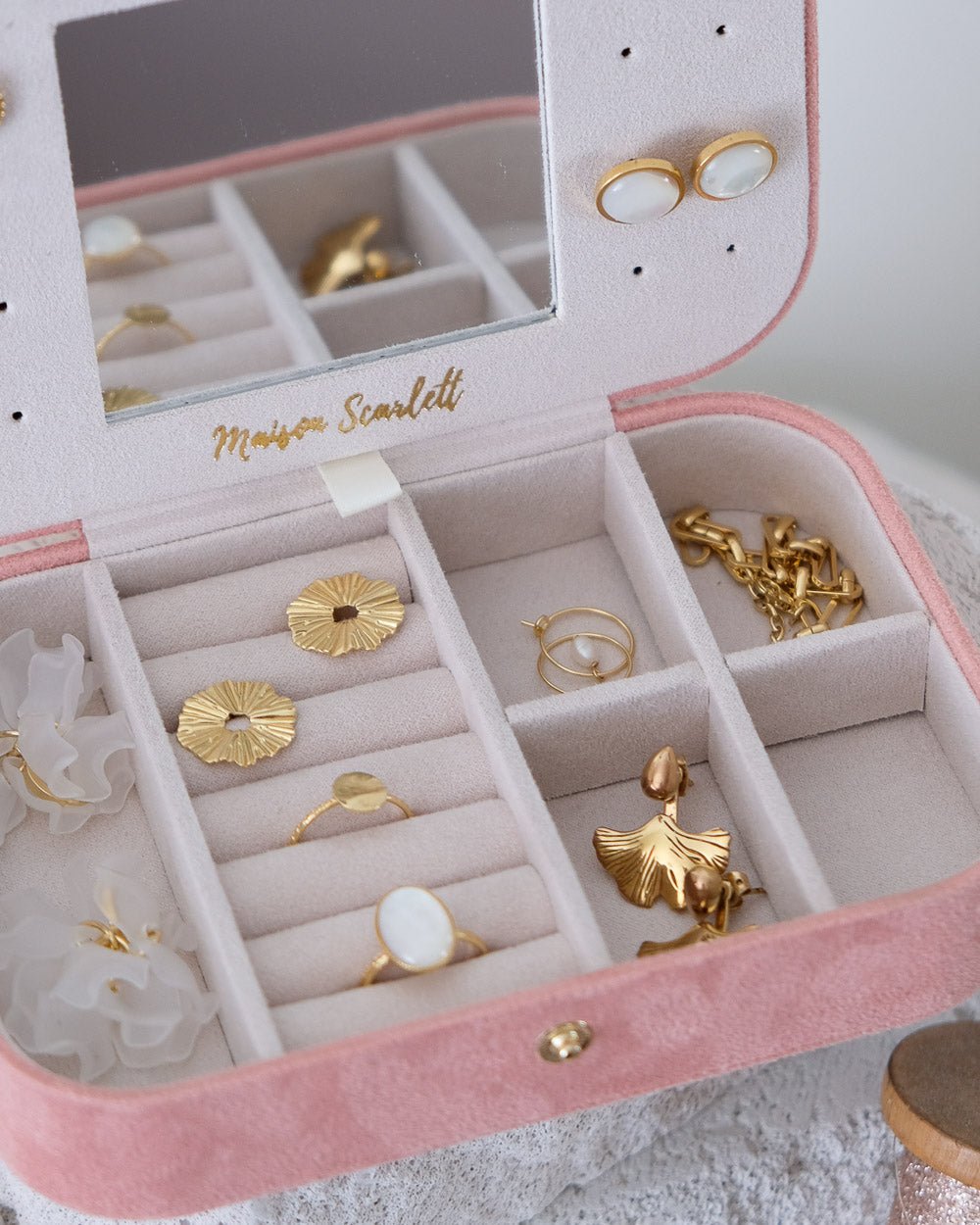 Brigitte velvet travel jewelry box - outlet