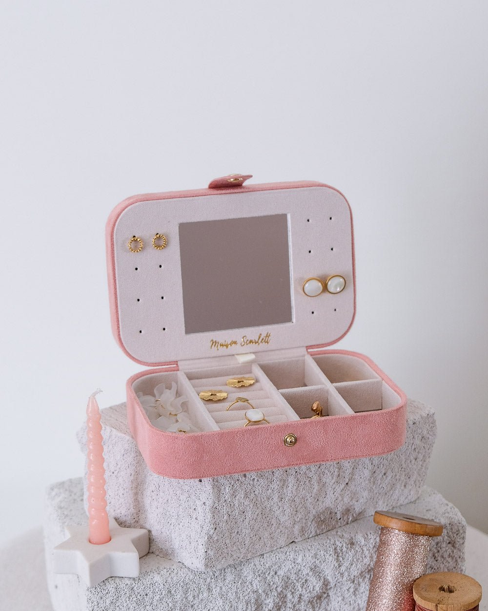 Brigitte velvet travel jewelry box - outlet
