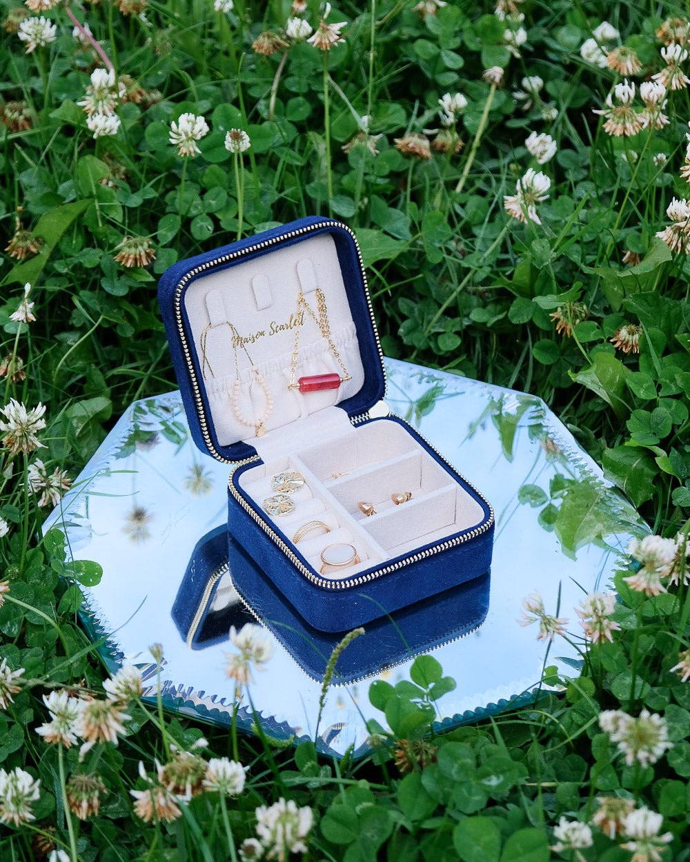 Corinne Velvet Travel Jewelry Box - Outlet