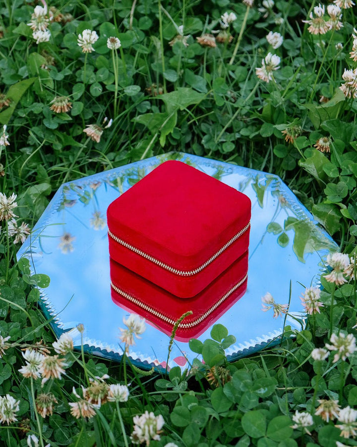 Corinne velvet travel jewelry box