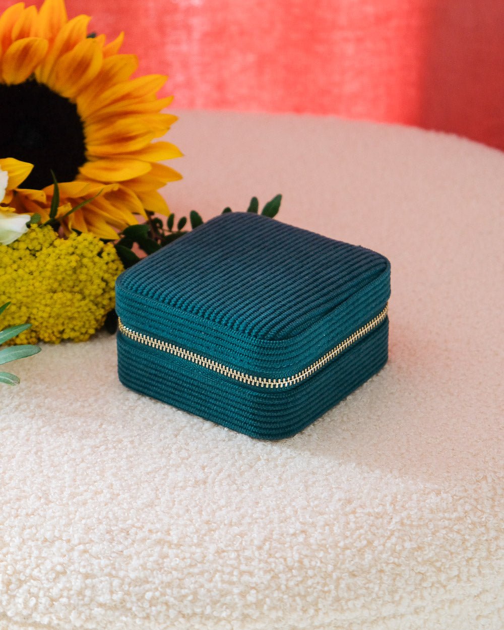 Corinne corduroy travel jewelry box