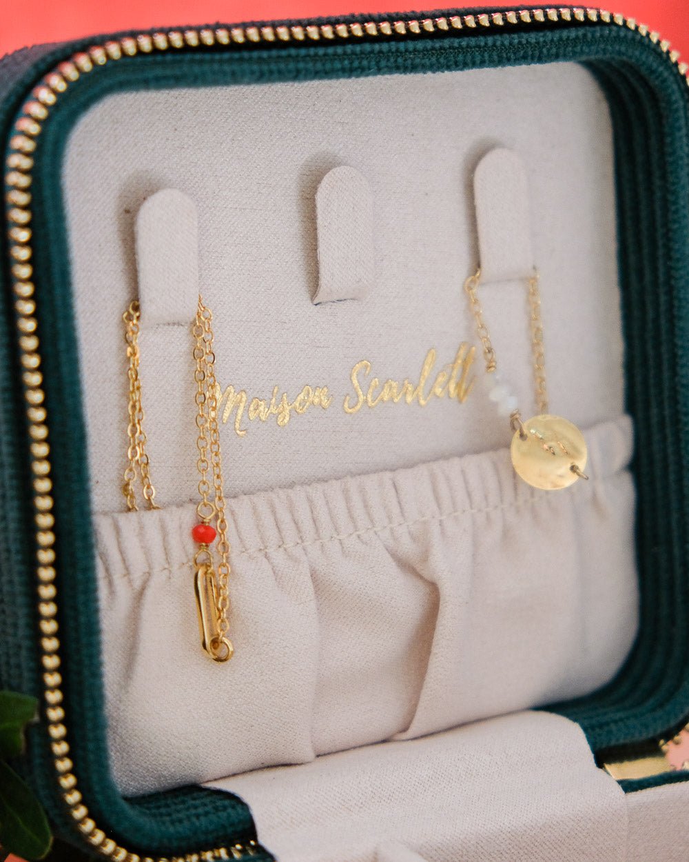 Corinne corduroy travel jewelry box