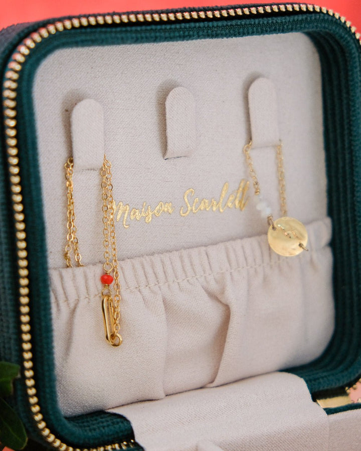 Corinne corduroy travel jewelry box