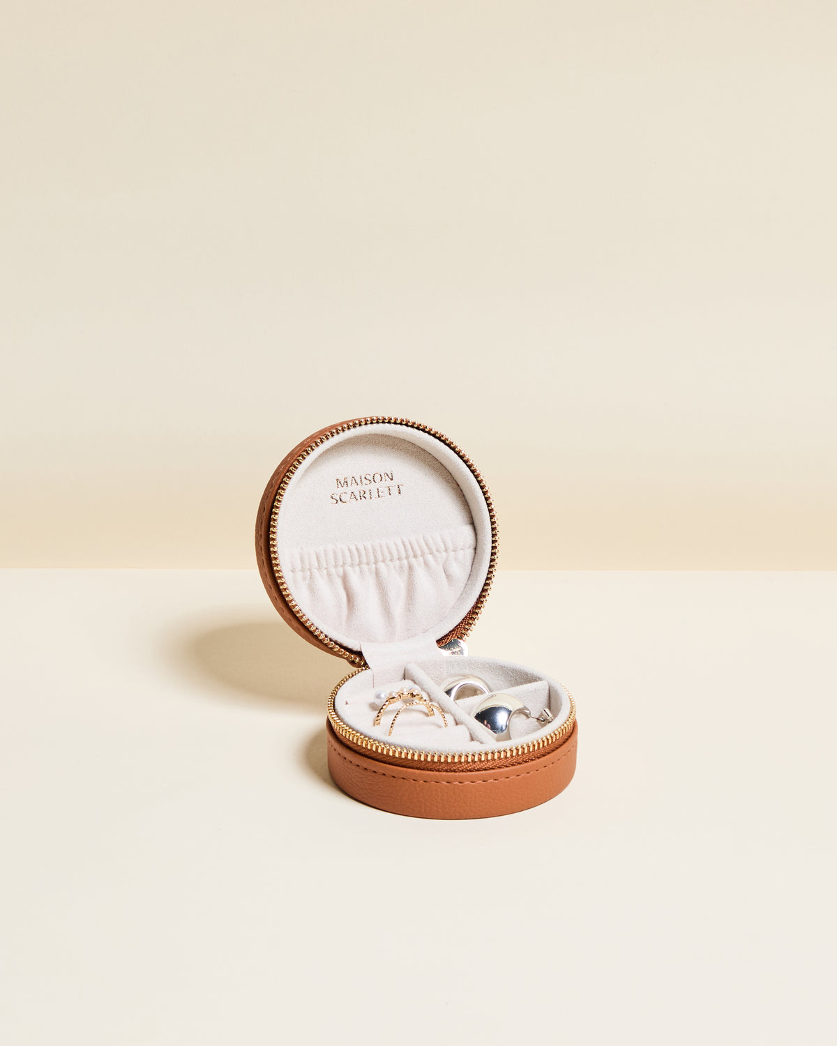 Yvonne PU leather travel jewelry box