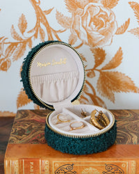 Yvonne teddy fabric travel jewelry box - outlet