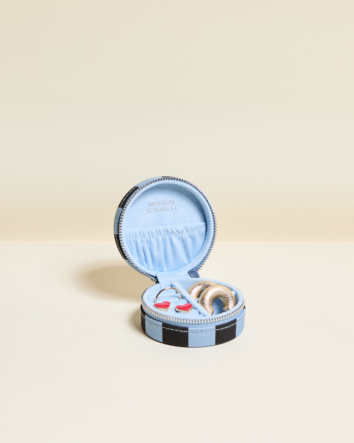 Yvonne Stripes Travel Jewelry Box
