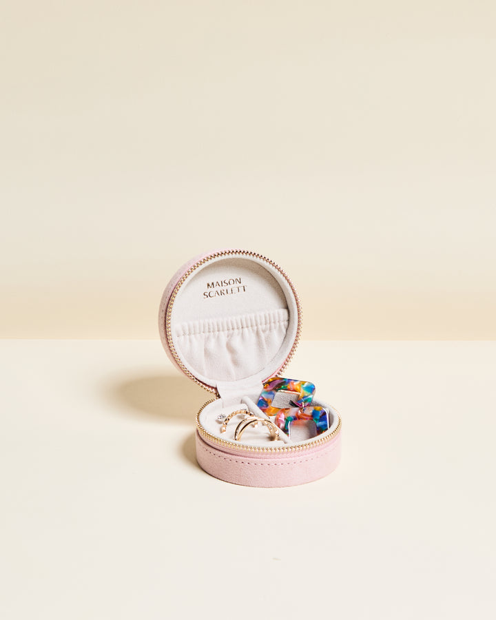 Yvonne velvet travel jewelry box