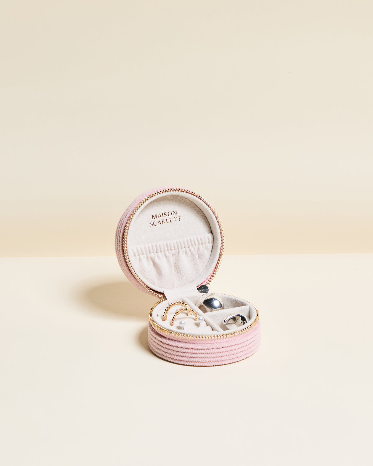 Yvonne corduroy travel jewelry box