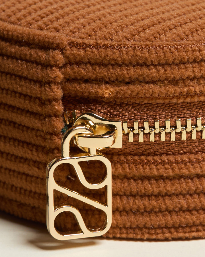 Yvonne corduroy travel jewelry box