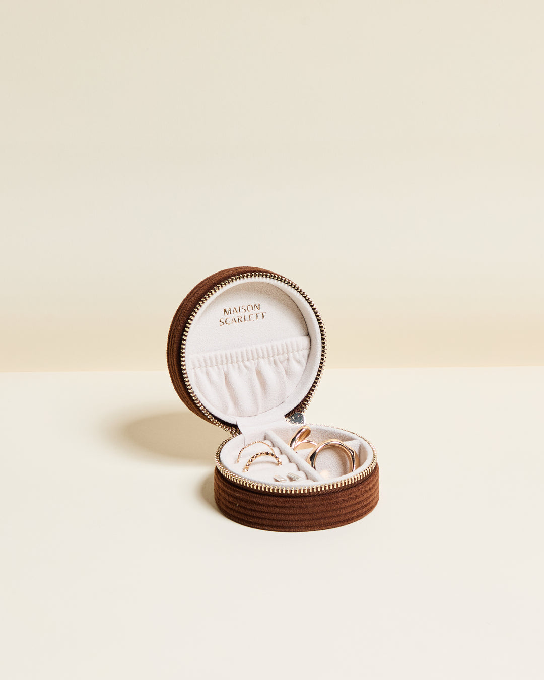 Yvonne corduroy travel jewelry box