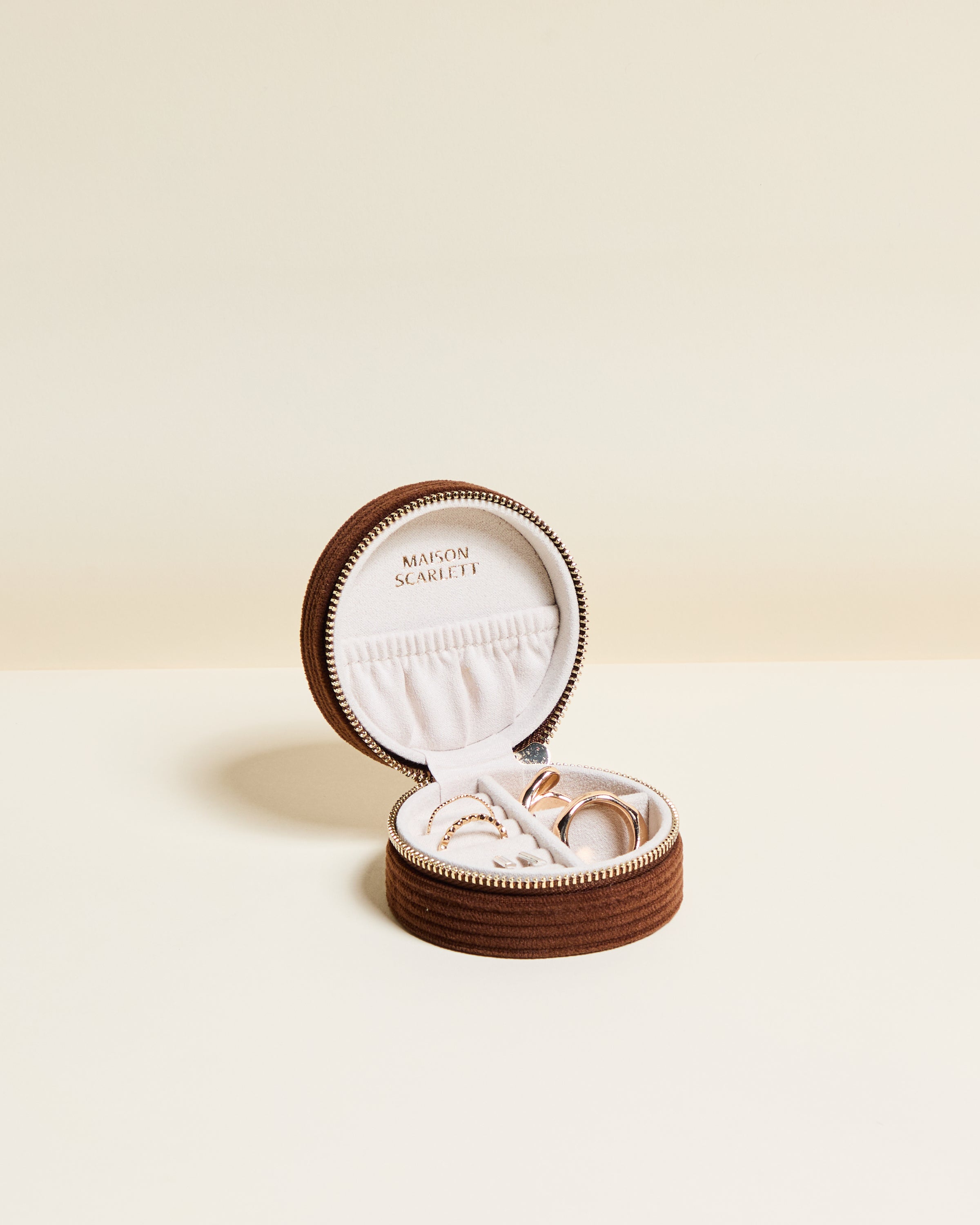 Yvonne corduroy travel jewelry box