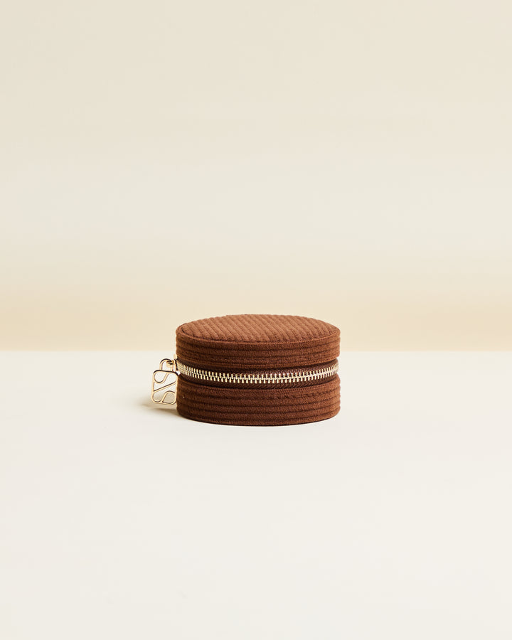 Yvonne corduroy travel jewelry box