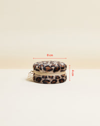 Yvonne Travel Jewelry Box in Leopard Velvet