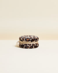 Yvonne Travel Jewelry Box in Leopard Velvet