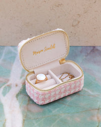 Marie mini houndstooth travel jewelry box - outlet