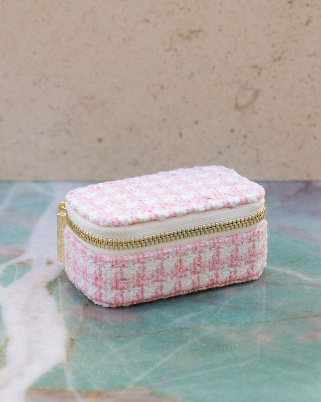 Marie mini houndstooth travel jewelry box - outlet