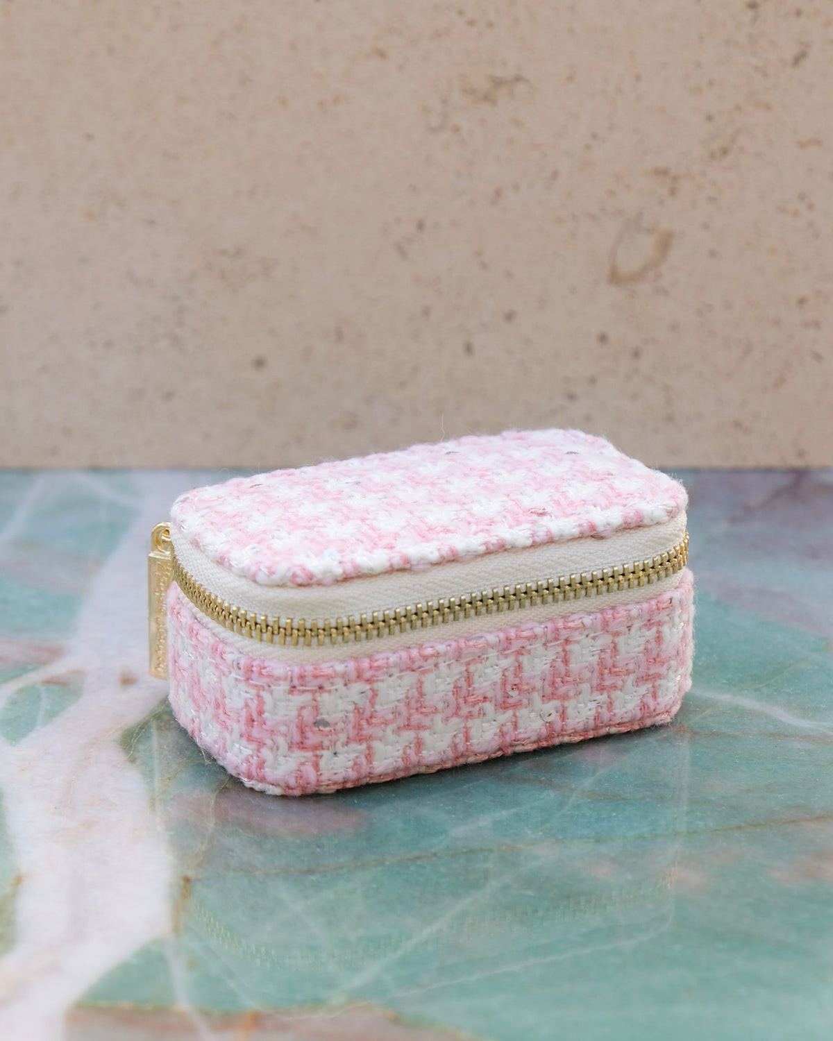 Marie mini houndstooth travel jewelry box - outlet