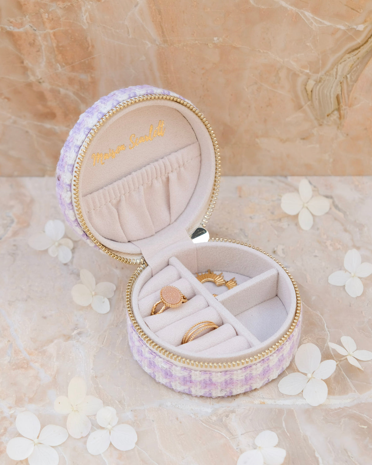 Yvonne houndstooth travel jewelry box - outlet