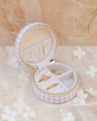 Yvonne houndstooth travel jewelry box - outlet