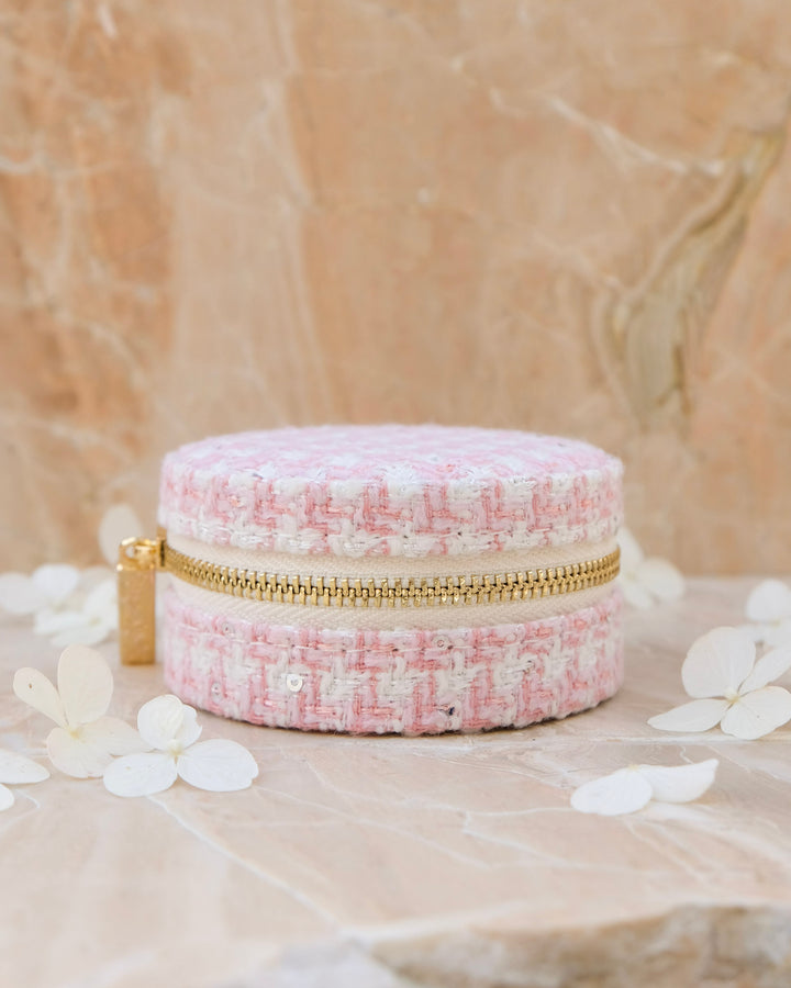 Yvonne houndstooth travel jewelry box