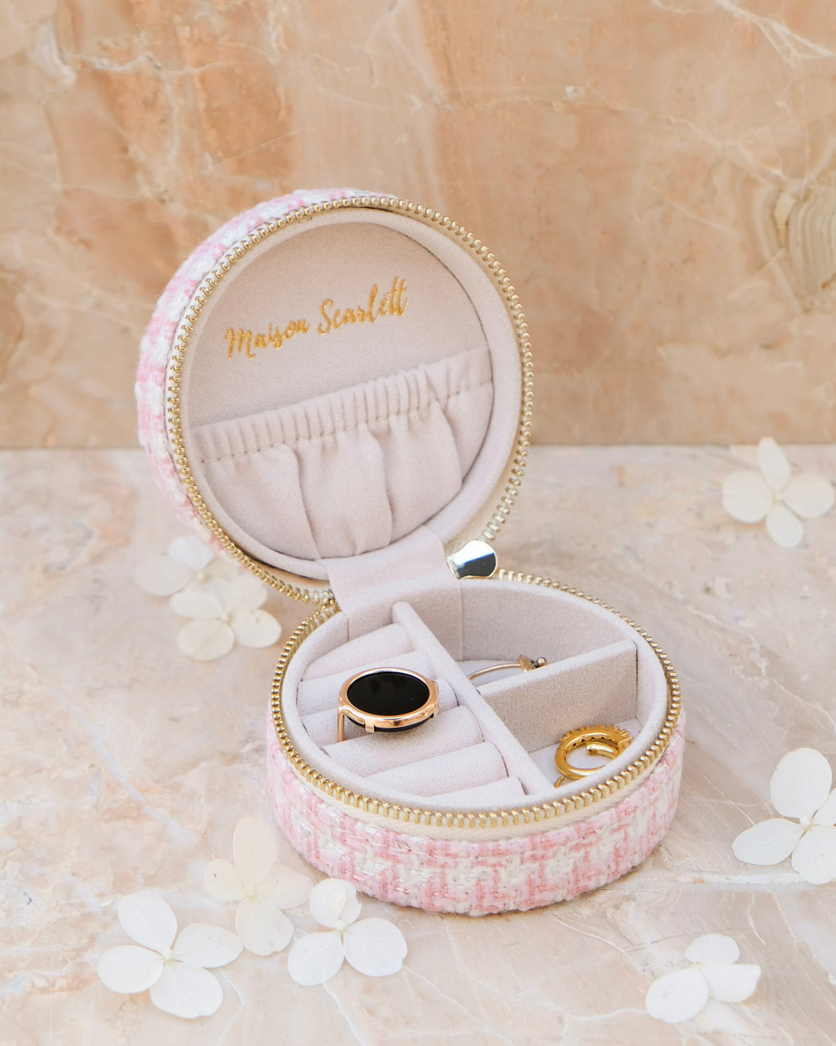 Yvonne houndstooth travel jewelry box - outlet