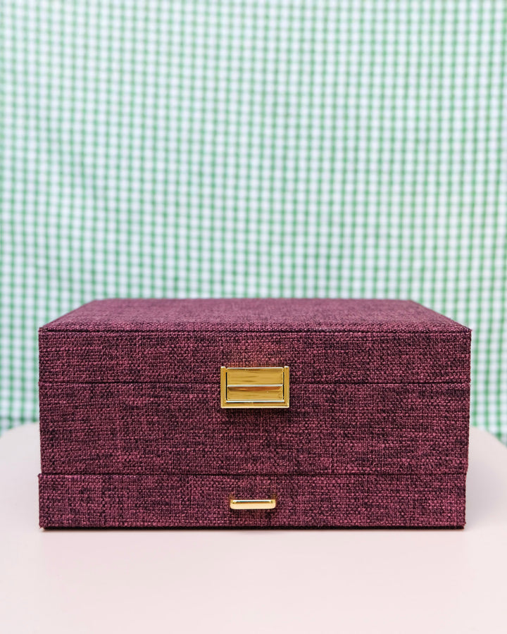 Denise linen effect jewelry box