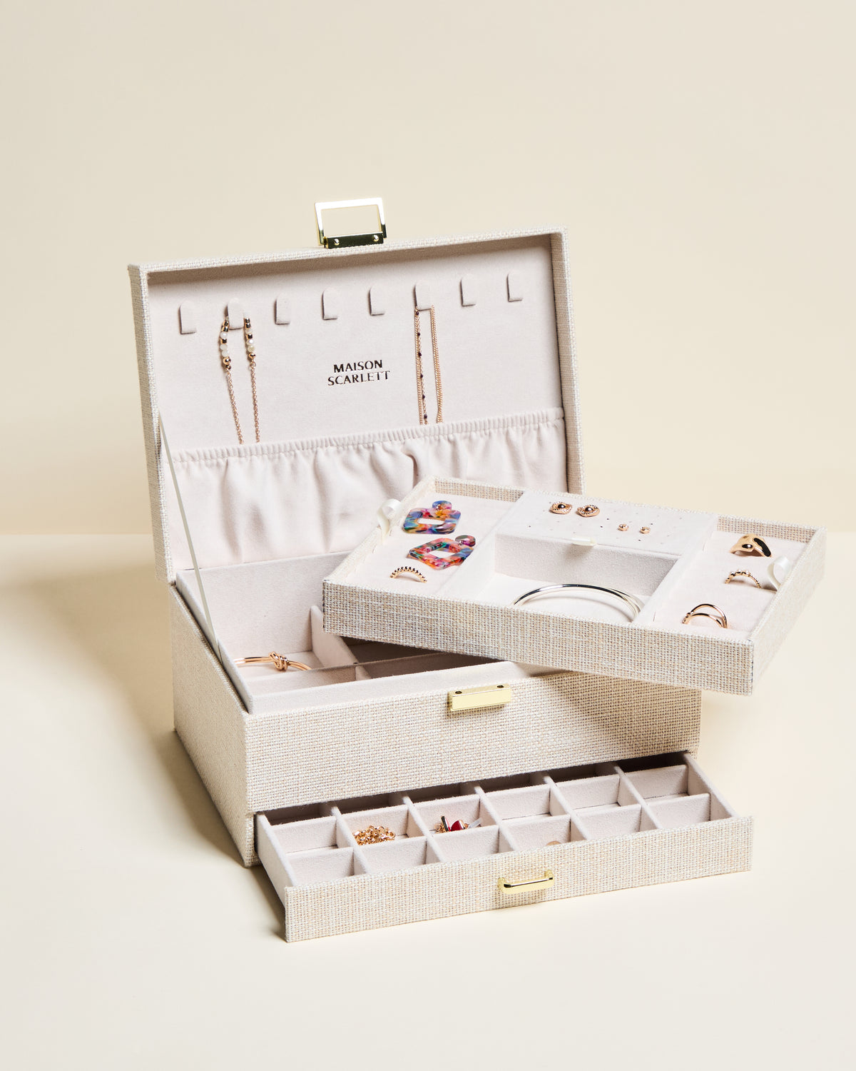 Denise linen jewelry box