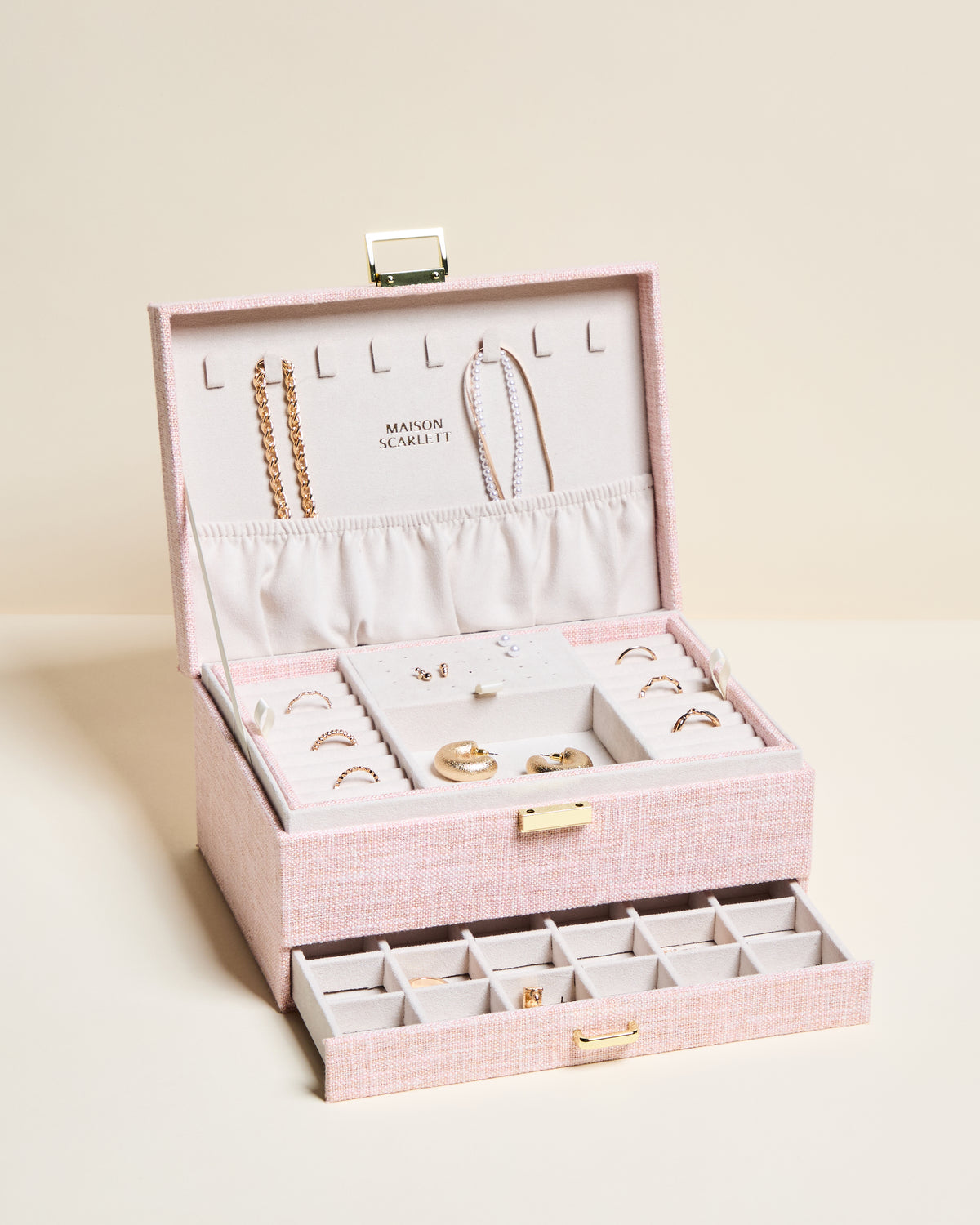 Denise linen effect jewelry box