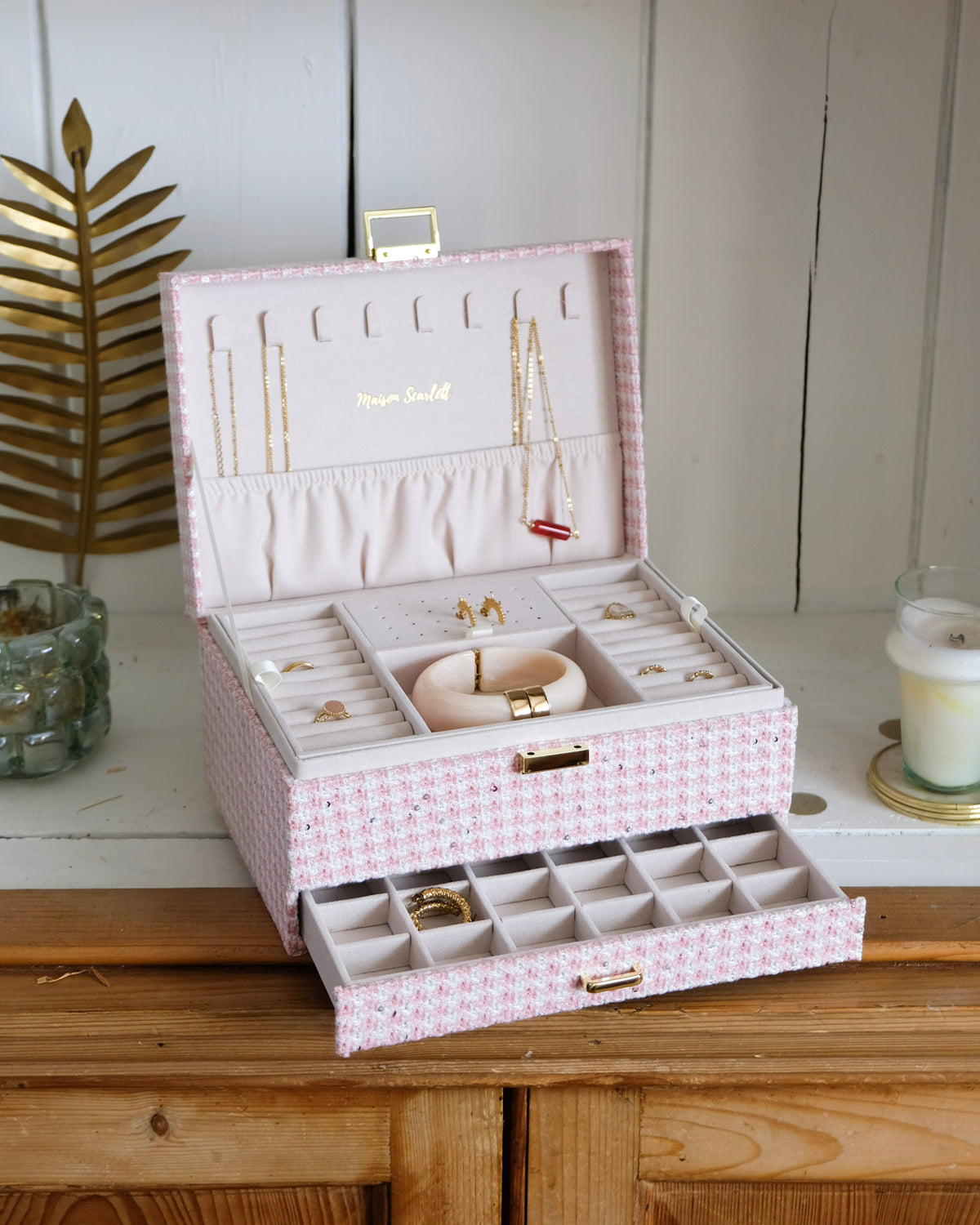 Denise houndstooth jewelry box - outlet