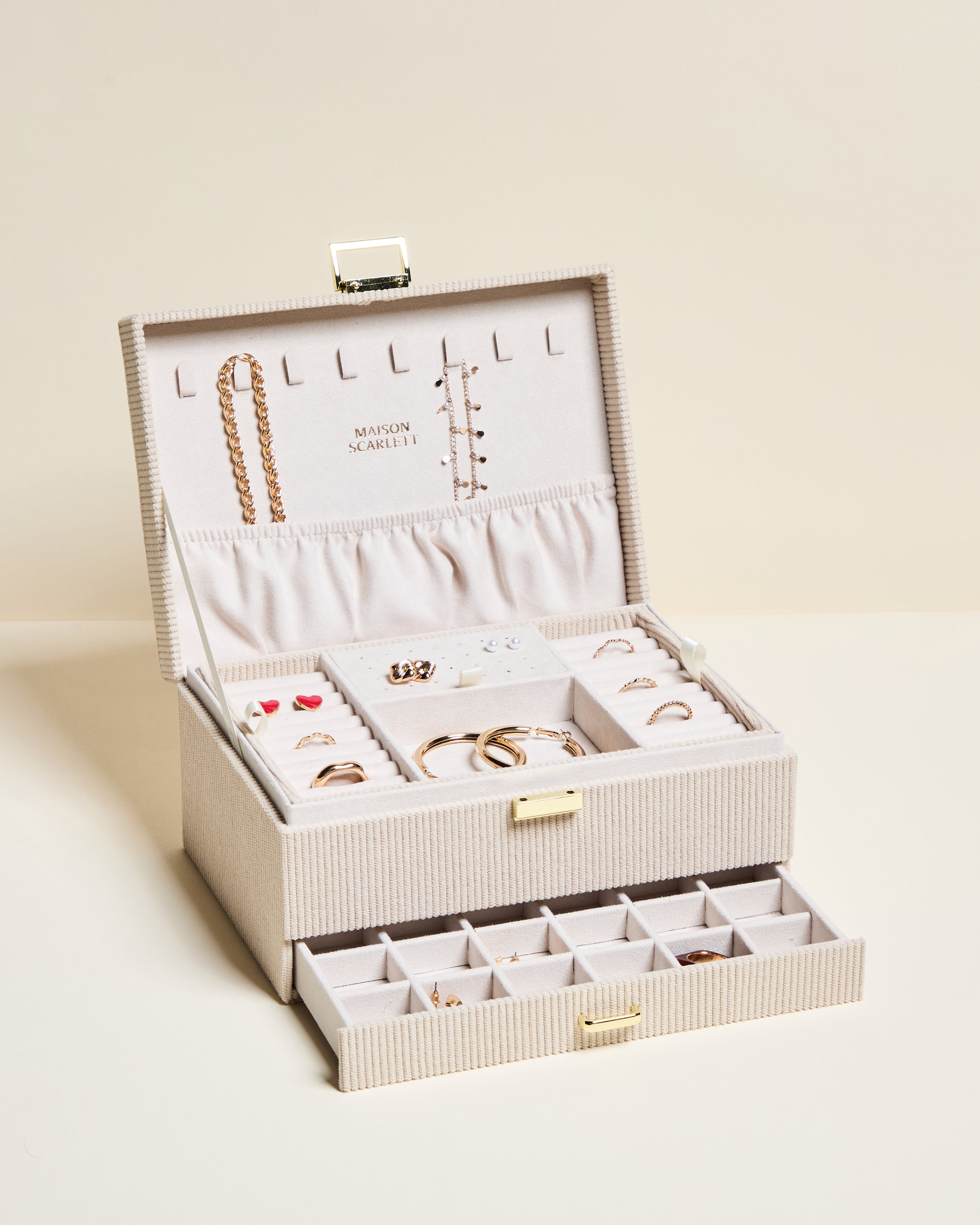 Denise corduroy velvet jewelry box