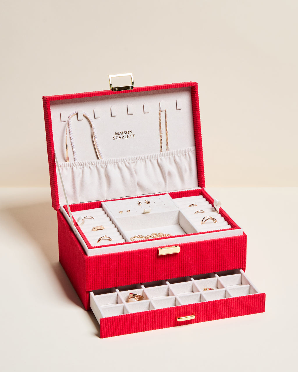 Denise corduroy velvet jewelry box