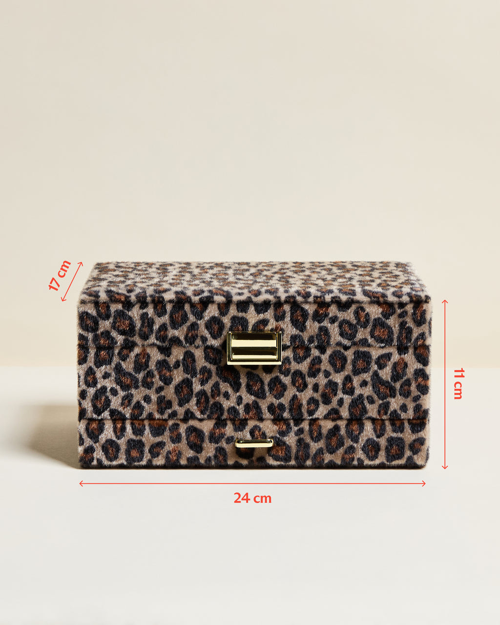 Denise leopard velvet jewelry box