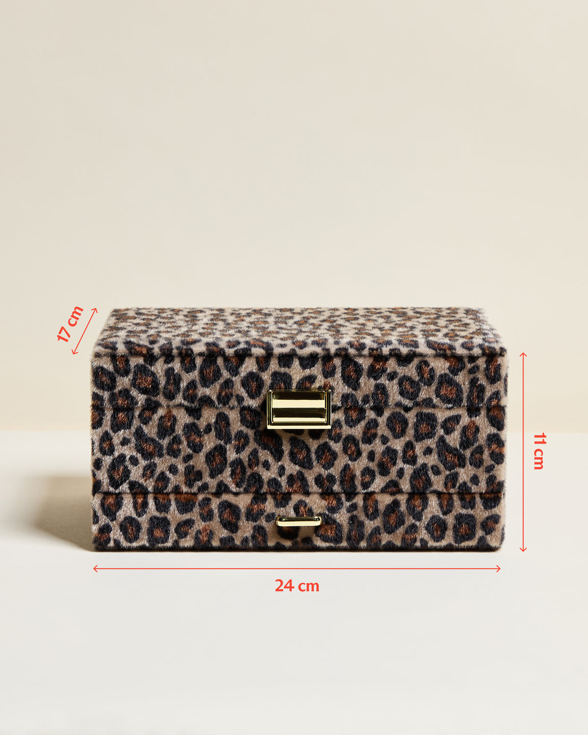 Denise leopard velvet jewelry box