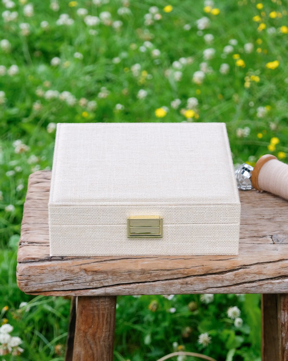 Linen-effect Anne jewelry box - outlet