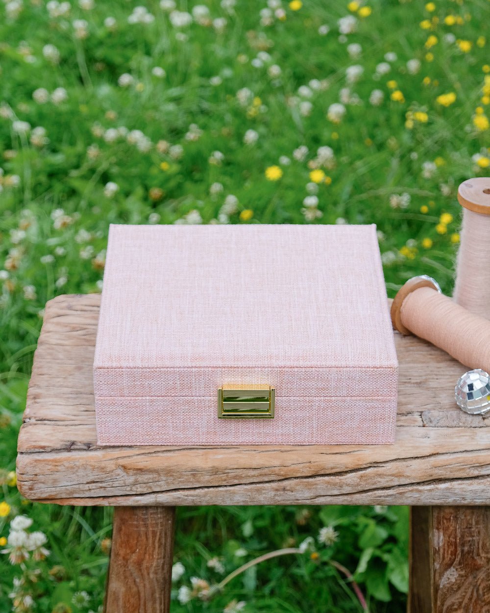 Linen-effect Anne jewelry box - outlet