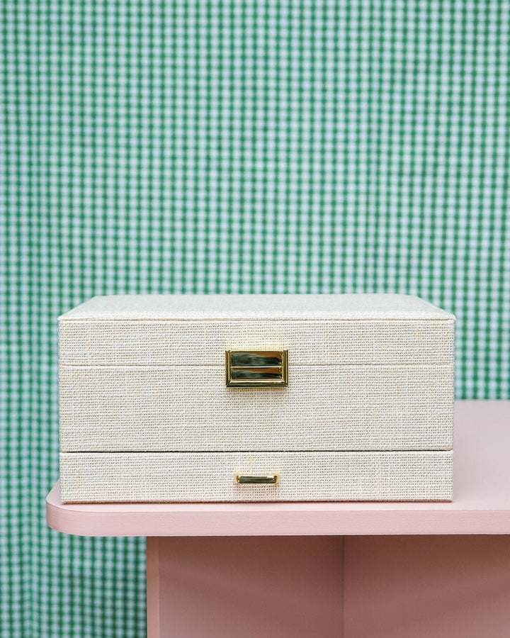 Denise linen effect jewelry box