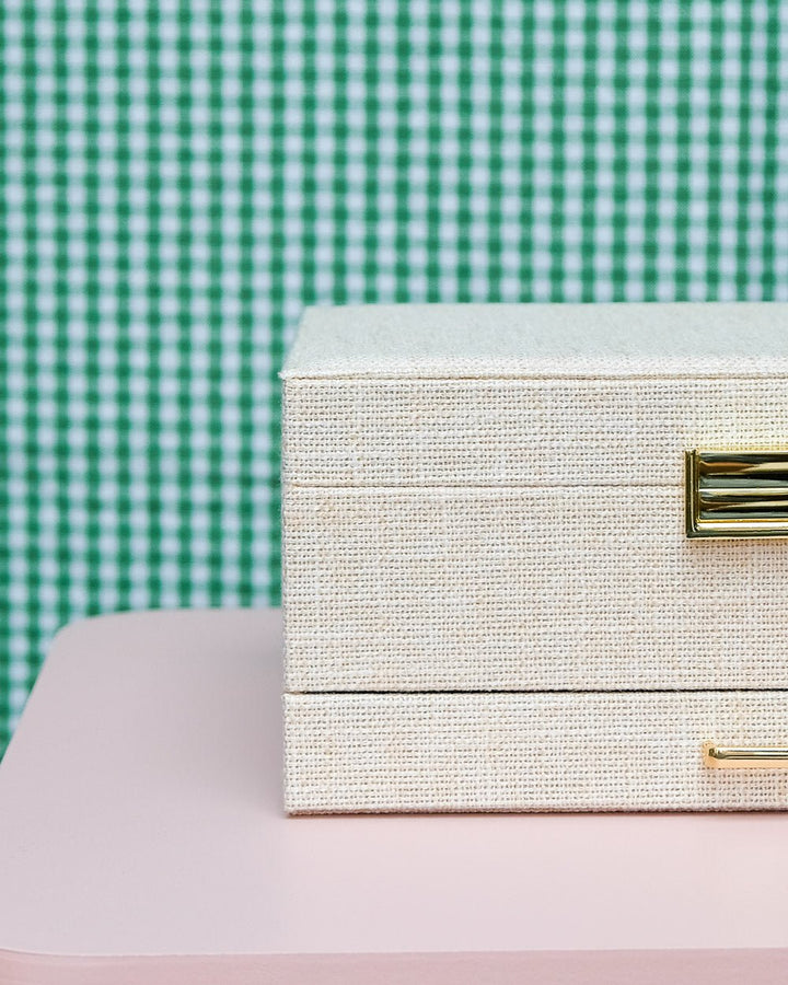 Denise linen effect jewelry box