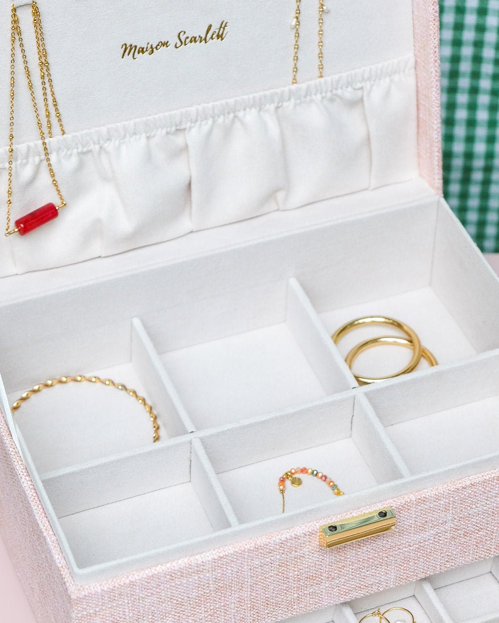 Denise linen effect jewelry box