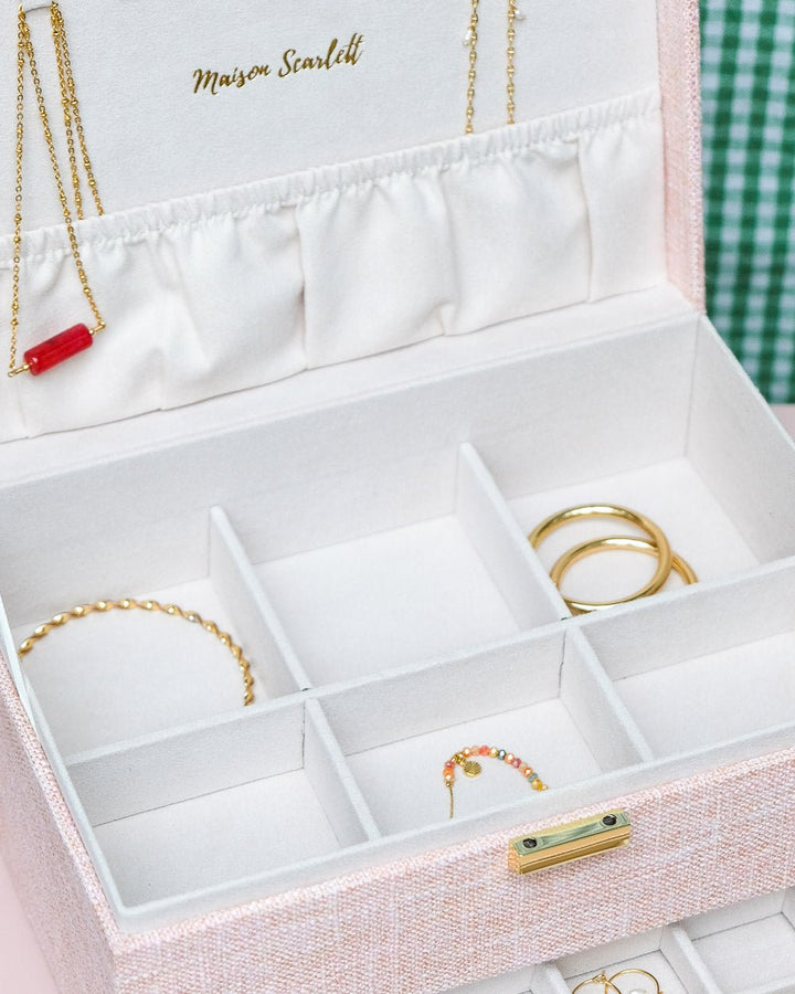 Denise linen effect jewelry box