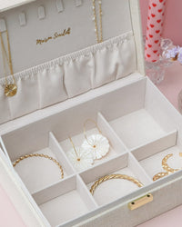 Louise linen-effect jewelry box - outlet
