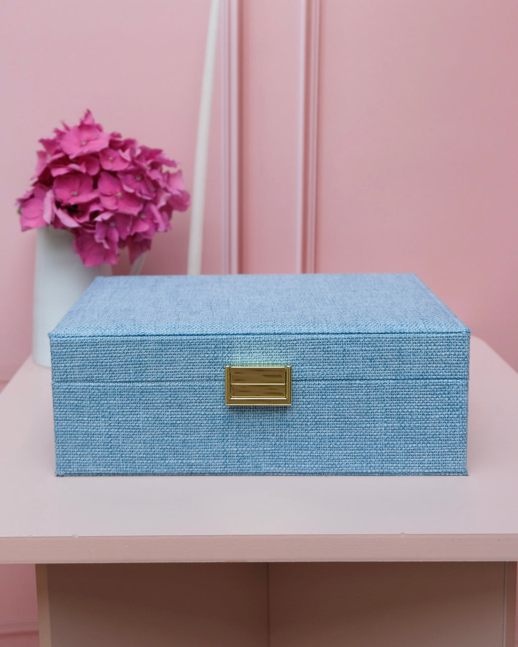 Louise linen-effect jewelry box - outlet